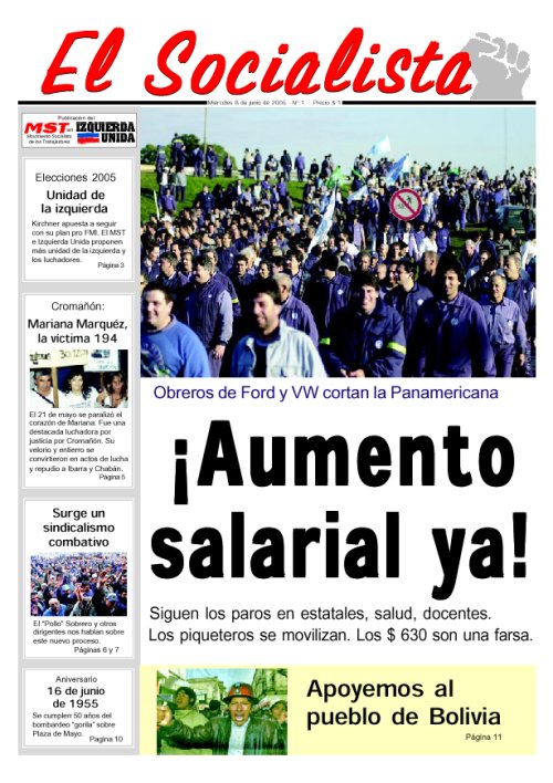 Tapa El Socialista