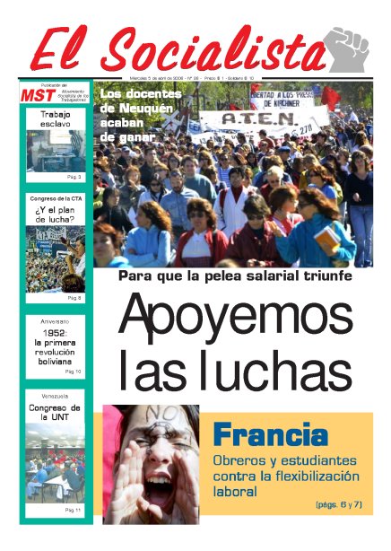 Tapa de El Socialista
