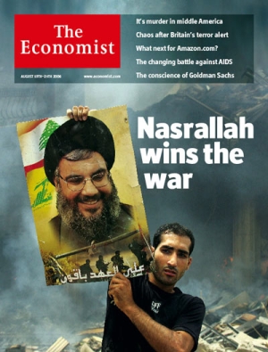 �Perdido en Medio Oriente� y �Nasrallah gan� la guerra�. T�tulos de las portadas de la publicaci�n brit�nica, agosto 2006.