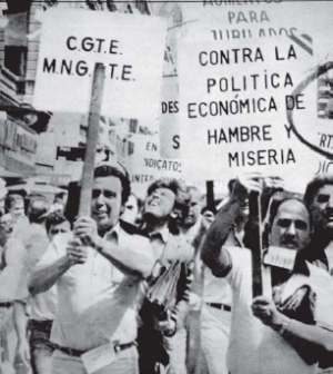 Marcha de estatales bajo la dictadura. 1980
