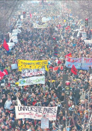 Marcha de protesta en Pars. 18 de marzo de 2006.