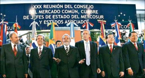 Castro, Tabar, Lula, Kirchner, Duarte Frutos y Chvez