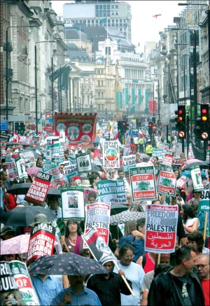 Manifestacin en Londres, 21 de julio