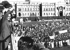 Gamal Abdel Nasser anunciando la nacionalizacin. 26 de julio de1956