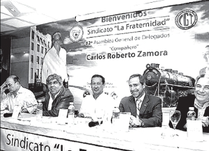 Ricardo Jaime, Secretario de Transporte en Mar del Plata junto a Venegas, Moyano, Maturano y Palacios