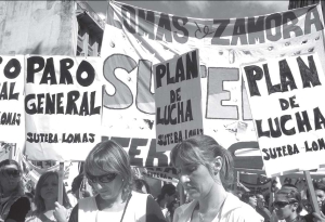 Columna de Suteba Lomas en la marcha del 9 de abril, en repudio al asesinato de Fuentealba, Capital