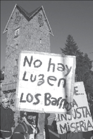 Vecinos de Bariloche protestando
