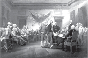 Firma de la declaracin de independencia. Pintura de John Trumbull, 1819