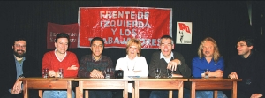 De izquierda a derecha: Jos Castillo, Marcelo Ramal, Nstor Pitrola, Liliana Olivero, Eduardo Salas, Pollo Sobrero y Juan Carlos Giordano
