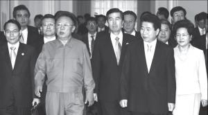 El lder de Corea del Norte, Kim Jong Il y el presidente de Corea del Sur, Roh Moo-Hiyun,