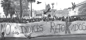 Reciente marcha de los trabajadores del INDEC a Plaza de Mayo denunciando la manipulacin del gobierno