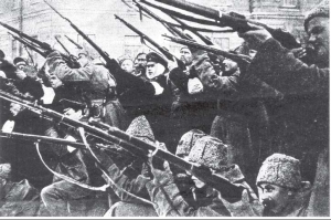 Soldados bolcheviques. Petrogrado. Octubre 1917