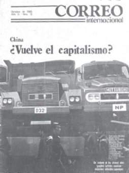 Facsmil de Correo Internacional N13, octubre de 1985. Nahuel Moreno y sus colaboradores denunciaban en un largo artculo los avances de la restauracin capitalista.