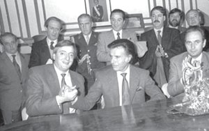 Nstor Kirchner, Menem y Manzano. 1992