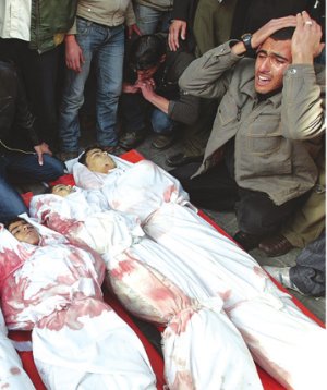 Funeral por los nios asesinados por el ejrcito israel. Jabalya,Gaza. 7/01/09