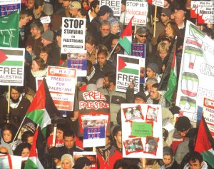 Miles repudian ataques a Gaza. Londres, Plaza Trafalgar. 3/01/09