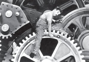 Una escena de la pelcula Tiempos modernos (1936)