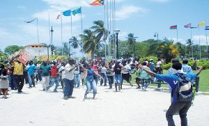 Marcha de ROZO por el salario. Hait, 2009