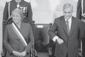 Bachelet en la entrega del mando a Piera