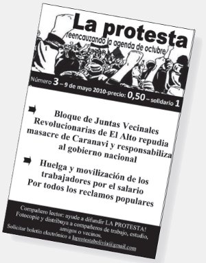 Portada de La Protesta. Edicin elaborada por dirigentes socialistas y revolucionarios bolivianos