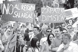 Masiva marcha contra Zapatero en Espaa