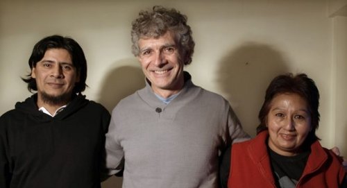 Armando Aligia (IS-centro), junto a Rafael Maigua (PO) y Cristina Gonzlez (IS)