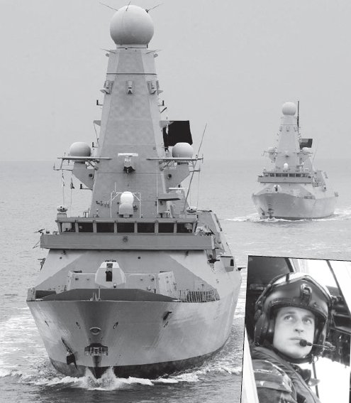 HMS Dauntlees: buque destructor con misiles antiaereos enviados por el gobierno de Inglaterra a las Malvinas. El principe Williams haciendo ejercicios militares en las islas.