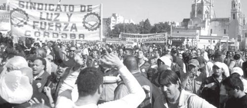 Vista de la marcha sindical de la semana pasada en Crdoba