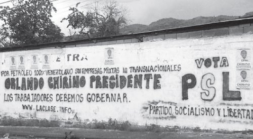 Venezuela. Pintada callejera de la militancia del PSL