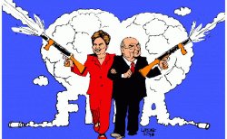 El Frente de Izquierda marcha a la embajada de Brasil - Vamos a repudiar la ´Copa de la FIFA` y apoyar las luchas de ese país