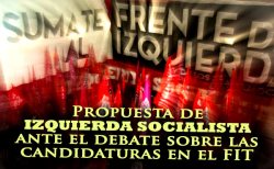 Ante las diferencias surgidas alrededor de las candidaturas en el FIT, Izquierda Socialista (uno de los tres partidos nacionales que componen el Frente de Izquierda junto al Partido Obrero y PTS) plantea: