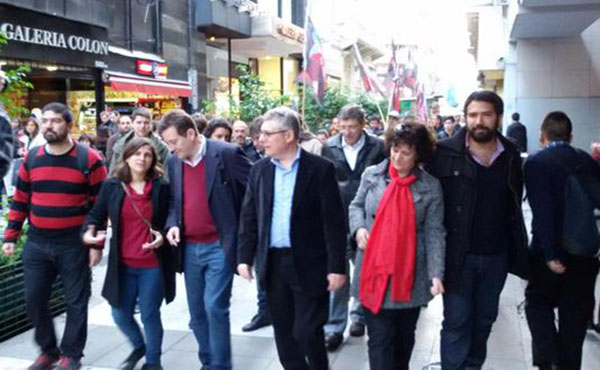 José Castillo y Marcelo Ramal junto a los candidatos a legislador del FIT en CABA