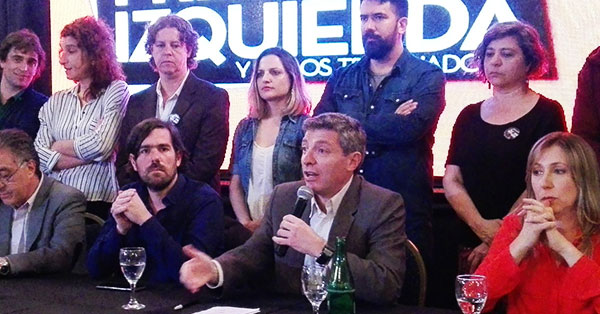 Van a estar presentes los principales candidatos de los tres partidos nacionales que conforman el FIT (Partido Obrero, Izquierda Socialista y PTS): Nicolás Del Caño (PTS), Juan Carlos Giordano (Izquierda Socialista), Néstor Pitrola (PO) El Frente de Izquierda lanzó hoy su campaña para las elecciones de octubre con la presencia de los principales candidatos de los tres partidos nacionales que conforman el FIT (Partido Obrero, Izquierda Socialista y PTS)