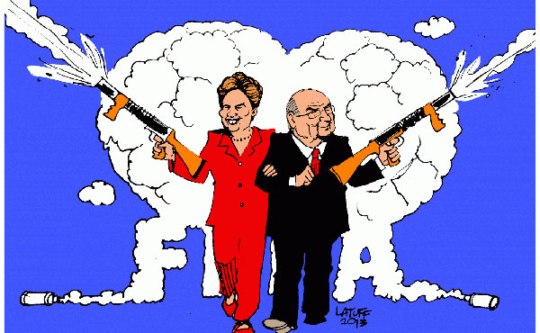 El Frente de Izquierda marcha a la embajada de Brasil - Vamos a repudiar la ´Copa de la FIFA` y apoyar las luchas de ese país