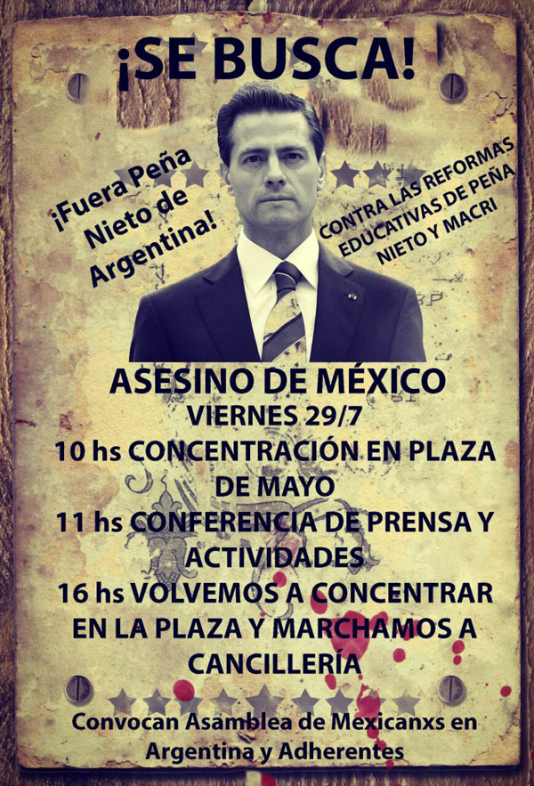 Afiche unitario de convocatoria a los actos de repudio