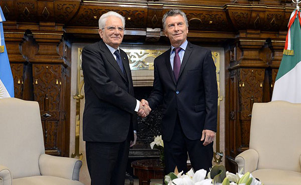 El presidente de Italia, Sergio Mattarella, se encuentra en el pa&iacute;s invitado por el gobierno de Macri.