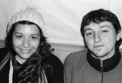 Florencia Sánchez junto a Nahuel Fernández, flamante presidente del centro de Sociales (UBA) y de Izquierda Socialista, quien viajó a La Rioja a brindar solidaridad.