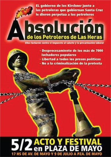 Absolución a los petroleros de Las Heras