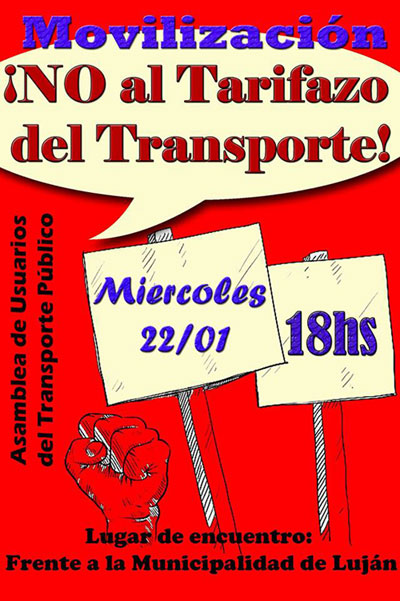 Luján - Marcha contra el tarifazo en el transporte