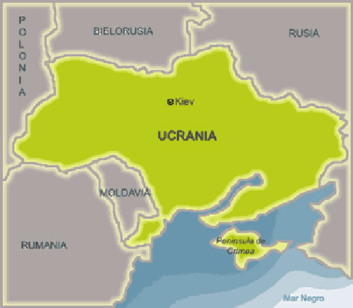 Con capital en Kiev, Ucrania fue parte de la antigua URSS. Su territorio abarca 900 kilómetros de norte a sur y 1300 de este a oeste.