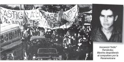 Inocencio “Indio” Fernández. Marcha despidiendo al compañero por la Panamericana