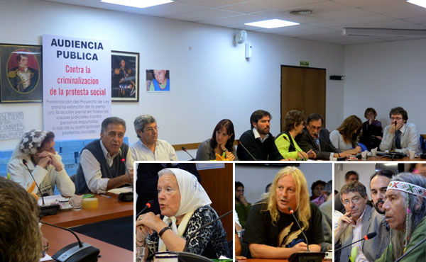 Felix Díaz, Rubén Sobrero, Nora Cortiñas. Vista de los diputados que presidieron la audiencia