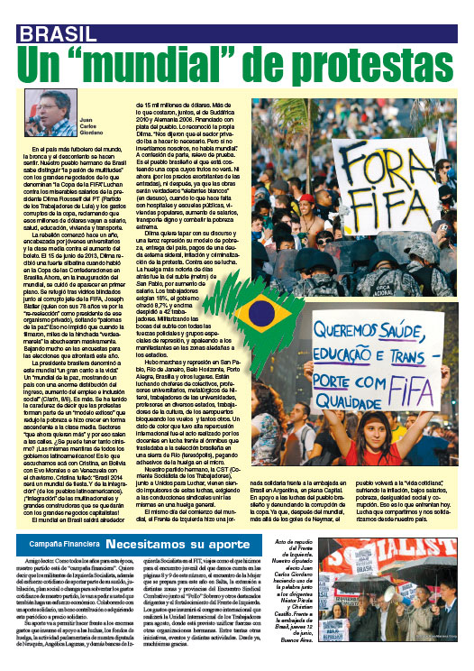 Contratapa de la edición N°270 de nuestro periódico El Socialista