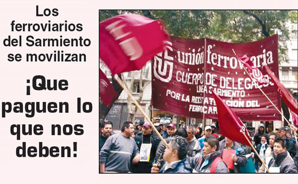 Marcha de los ferroviarios del Sarmiento a los Ministerios de Trabajo e Interior y Transporte