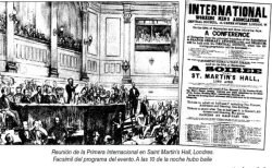 Reunión de la Primera Internacional en Saint Martin’s Hall, Londres.  Facsímil del programa del evento. A las 10 de la noche hubo baile 