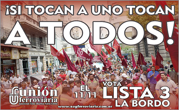 El próximo 11 de noviembre se llevarán a cabo las elecciones a cuerpo de delegados y comisiones de reclamos de la Unión Ferroviaria.