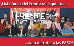 Conferencia de prensa del Frente de Izquierda presentando  a sus principales candidatos en 2013.