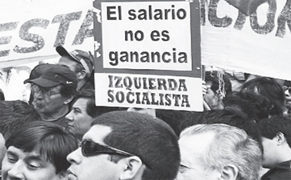 Movilización de trabajadores contra el impuesto al salario