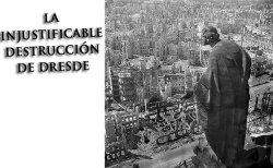 Dresde tras el bombardeo vista desde lo alto de la torre del ayuntamiento. Famosa foto de Richard Peter.