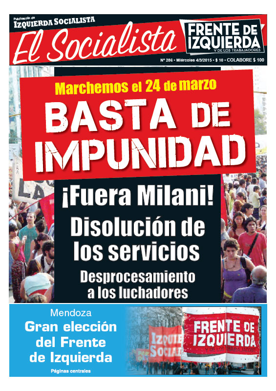 Tapa de la edición N°286 de nuestro periódico El Socialista